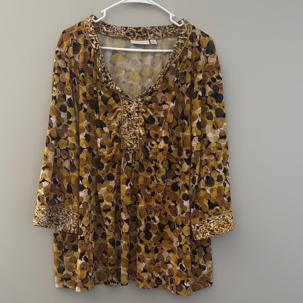 Susan Graver Multicolor Abstract Blouse